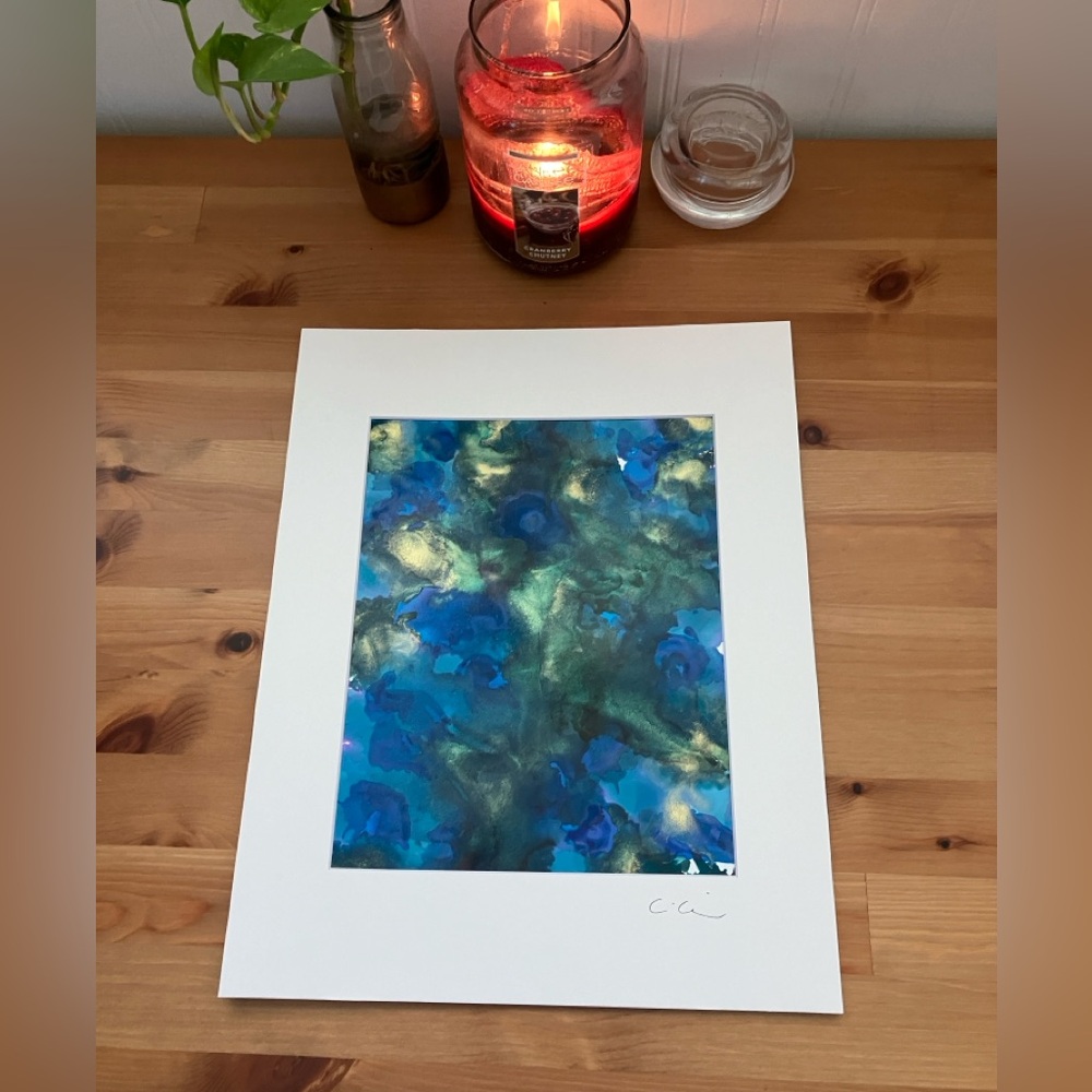 New Original Signed Artwork Alcohol Ink on Paper 144